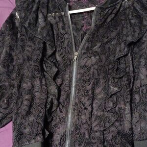 Torrid Black Lace Bomber Jacket